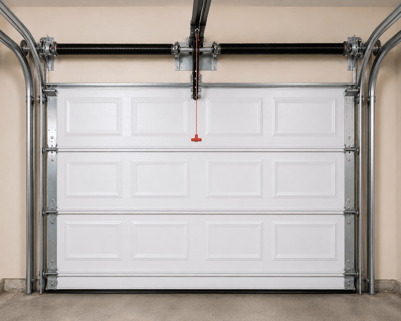 Clean and organized garage interior after garage door service