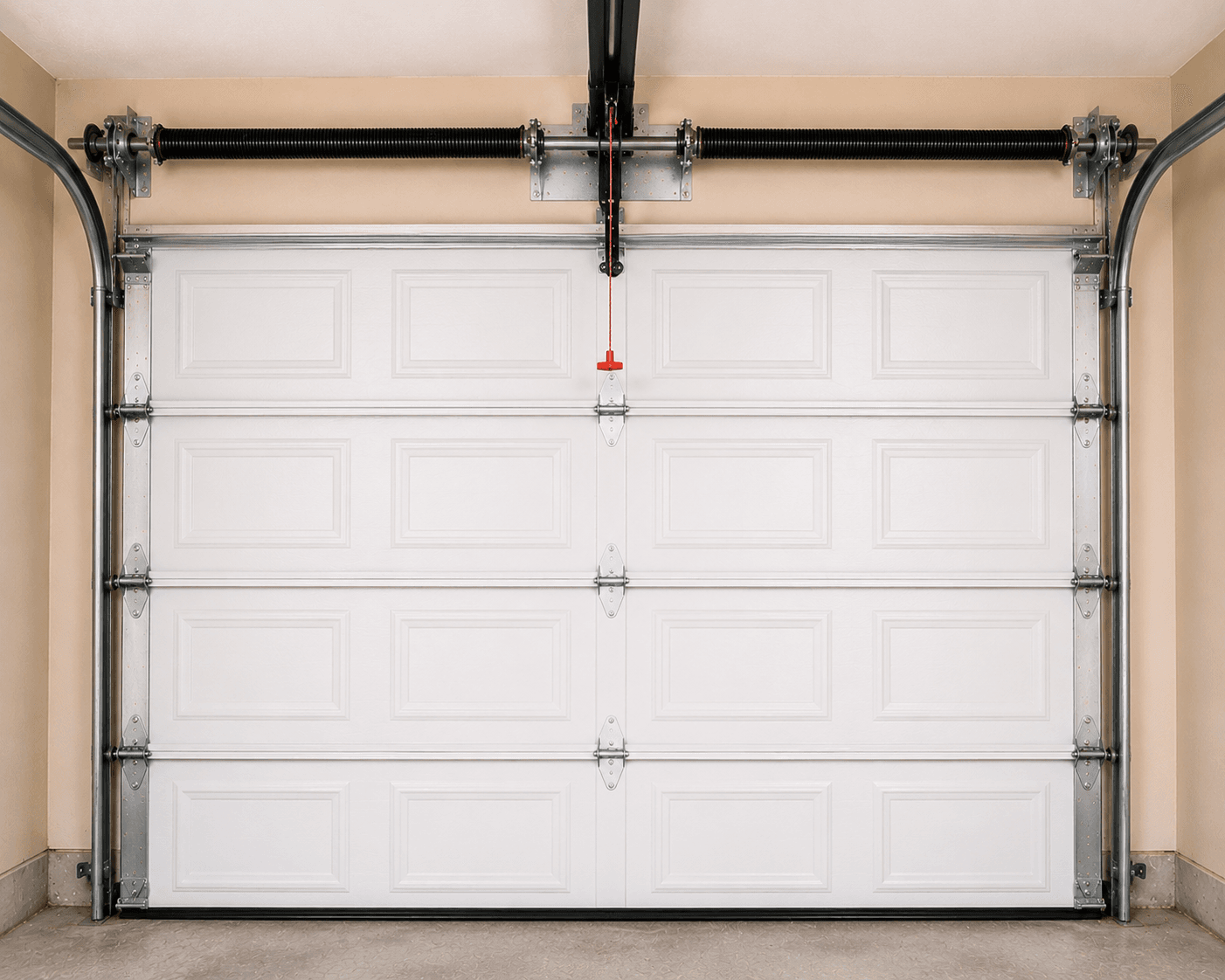 Clean garage with secure and properly functioning garage door