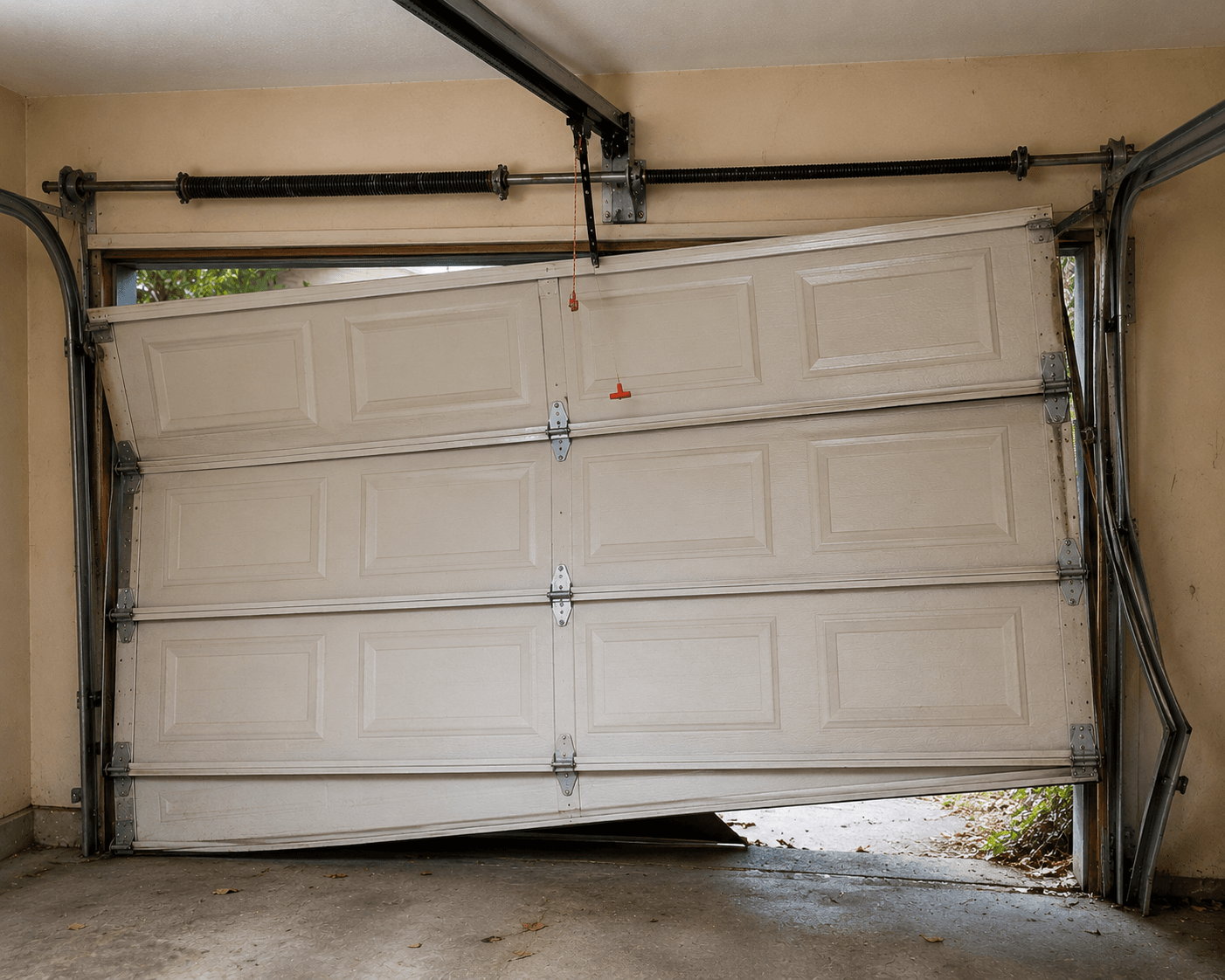 Malfunctioning garage door opener before repair