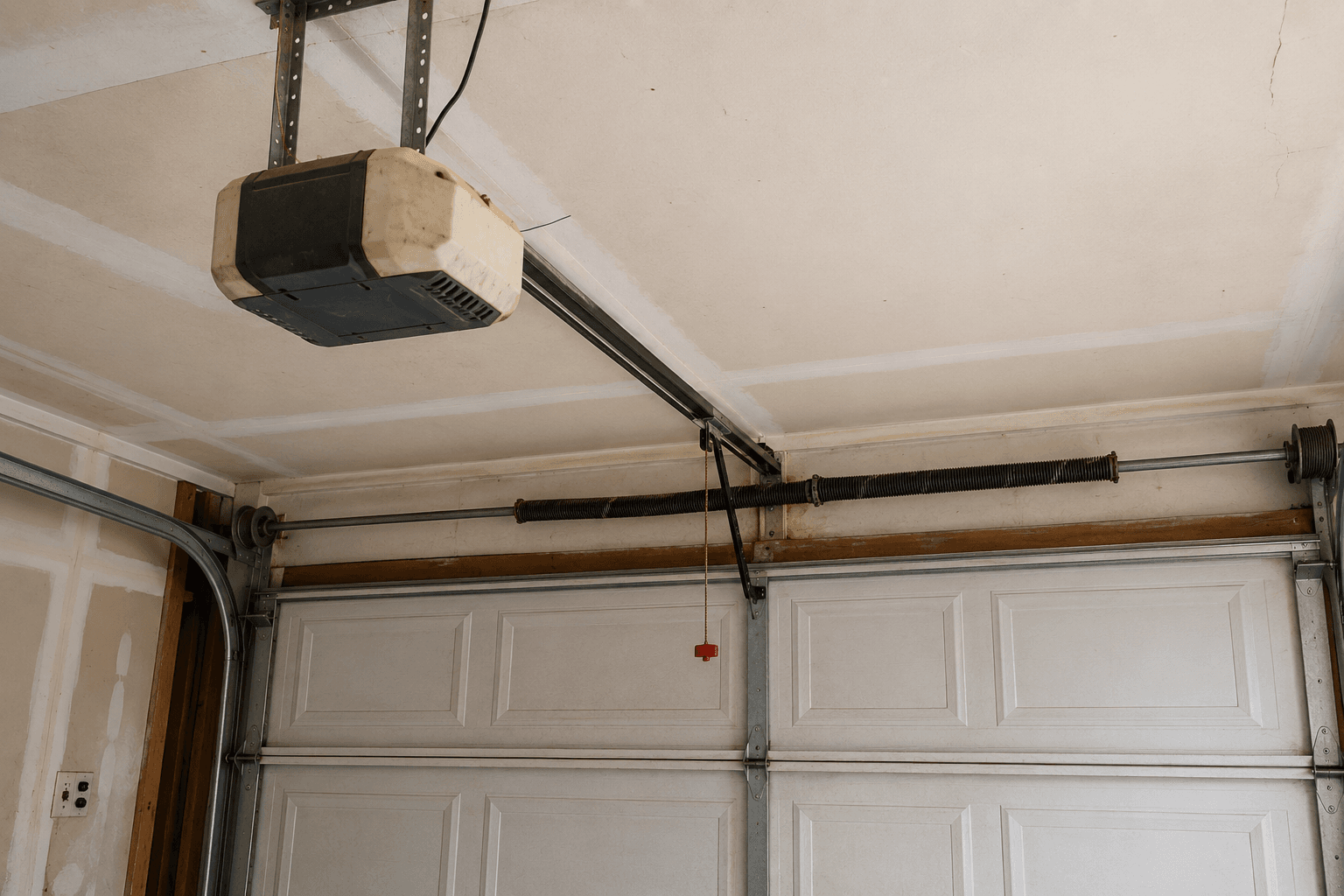 Empty garage interior before garage door upgrade
