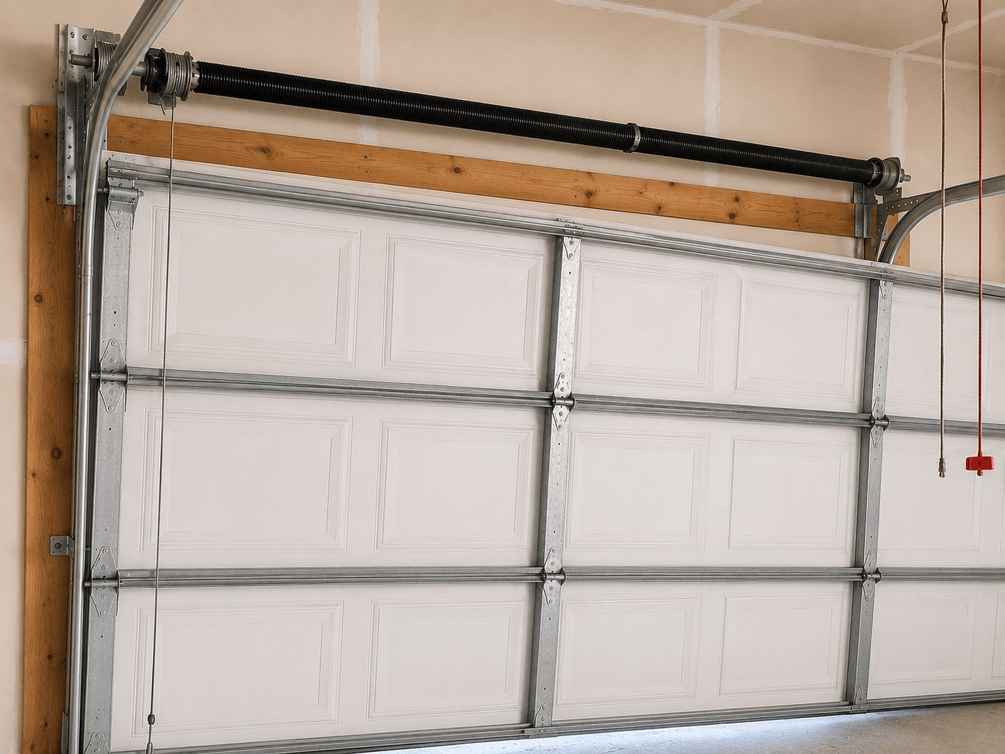 Completed emergency garage door cable replacement restoring safe, smooth operation of a residential garage door in South Hill