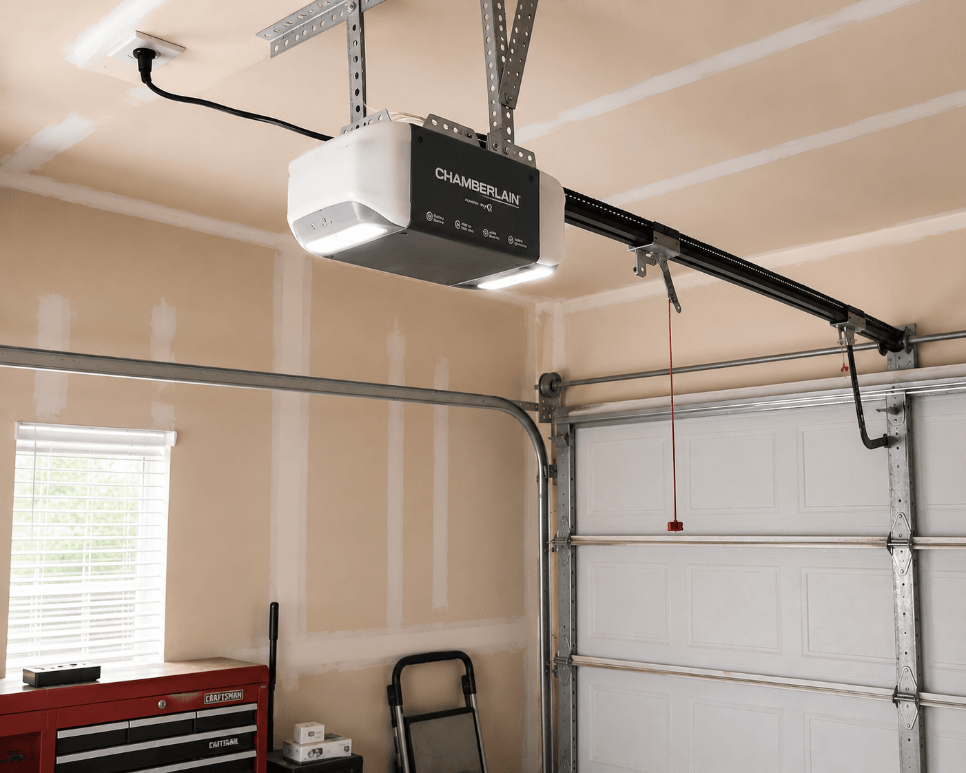 Modern garage with Chamberlain opener setup
