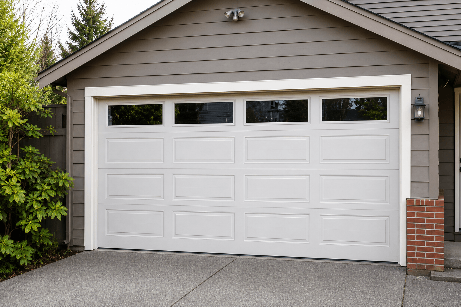 After garage door installation featuring a new insulated residential garage door at a home in University Place